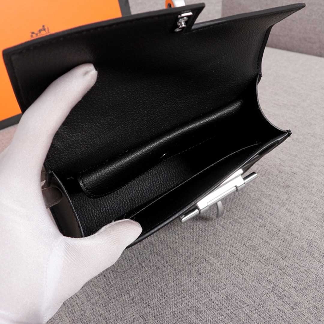 Replica Hermes Verrou Chaine Mini Bag Beige/Black/Brown