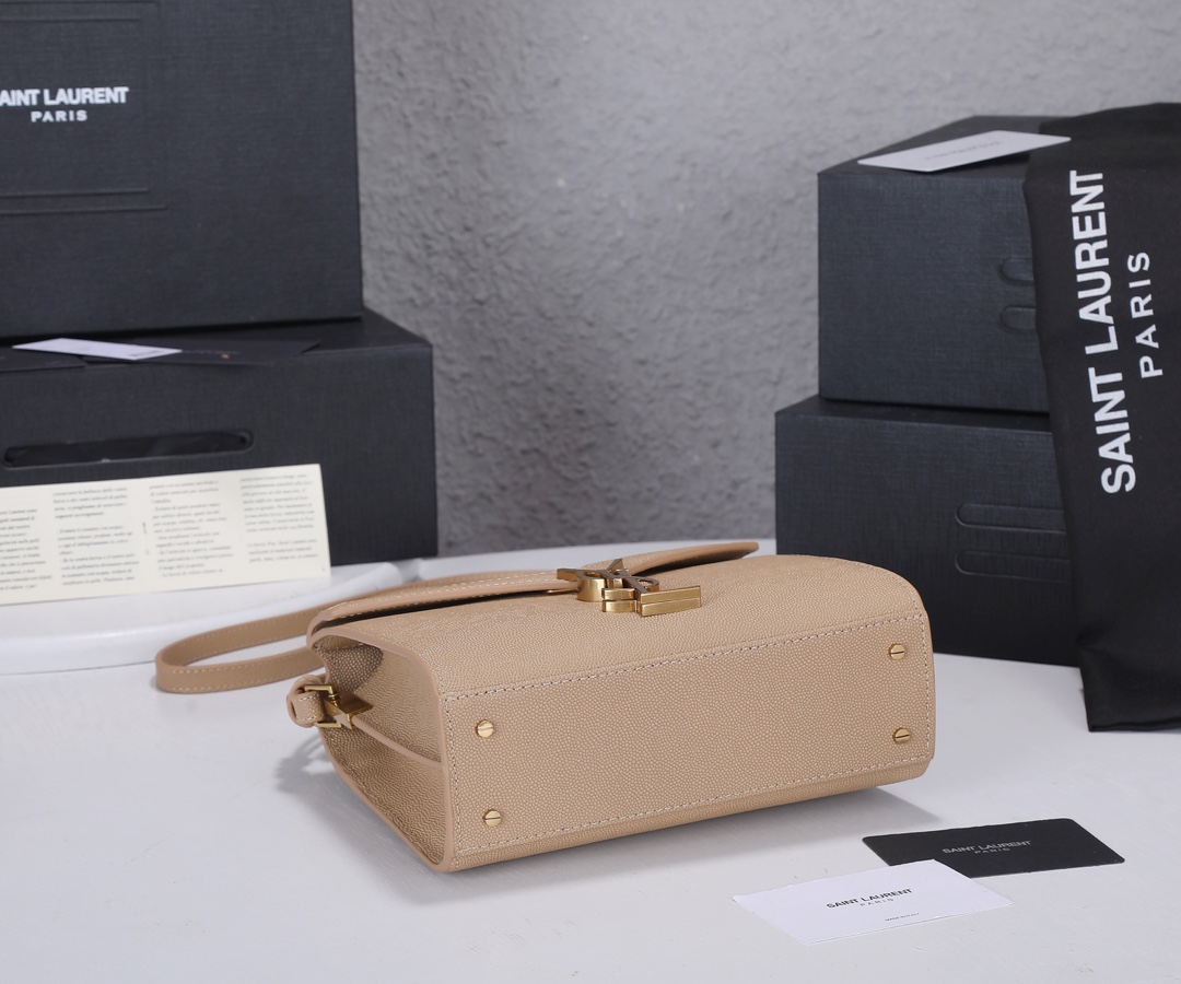 Replica Ysl Cassandra Grain De Poudre Leather Mini Top Handle Bag