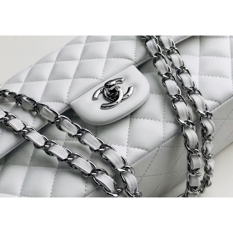 Replica Chanel 1112 White Medium Size 2.55 Lambskin Leather Flap Bag