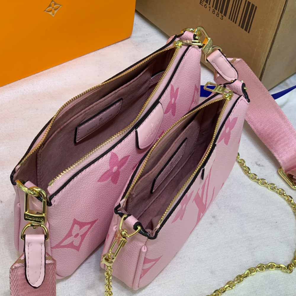 Replica Louis Vuitton Multi Pochette Accessoires-M44823 Pink/Blue/Beige