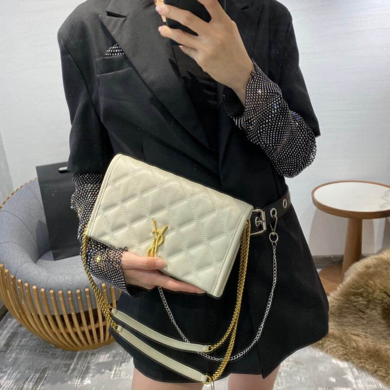 Replica Saint Laurent Becky Chain Wallet In Quilted Lambskin 585031