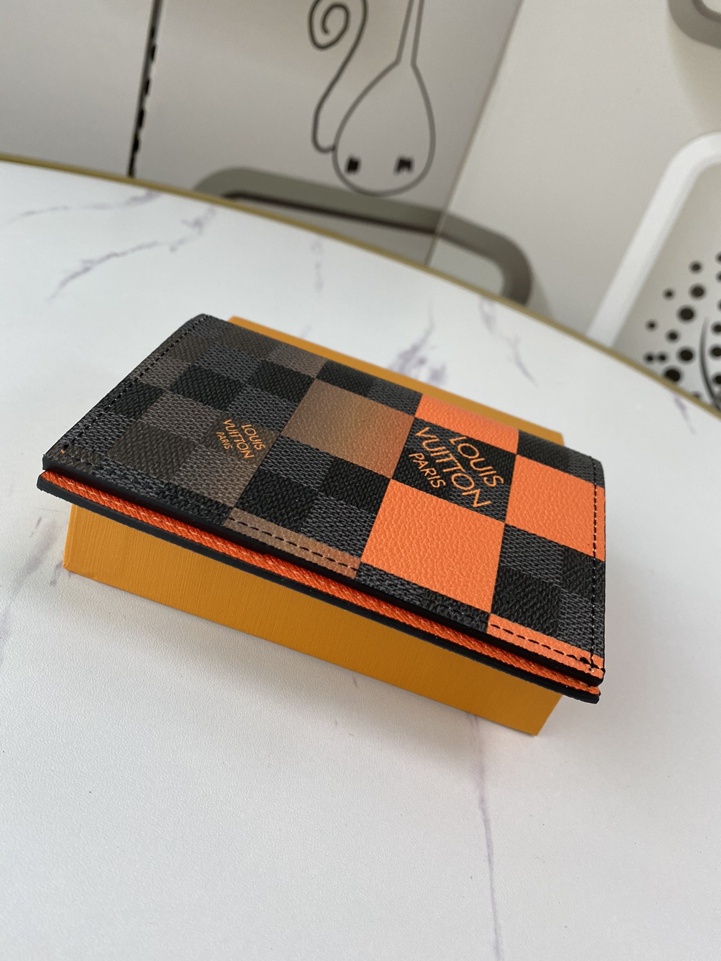 Replica Louis Vuitton Passport Cover N60410 White/Blue/Orange