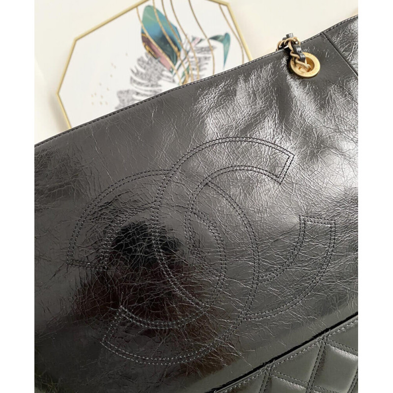 Replica Chanel Quilted Waxy Calfskin Shopping Bag 8345