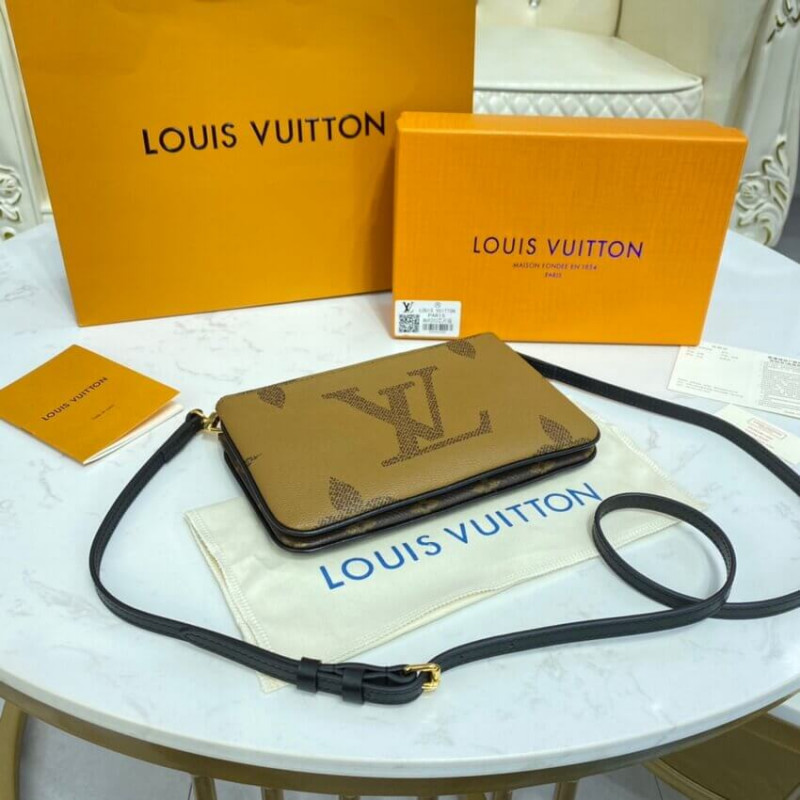 Replica Louis Vuitton Monogram Double Zip Pochette M69203