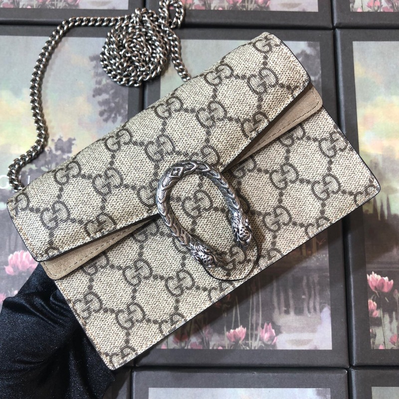 Replica Gucci Dionysus Leather Canvas Super Mini Bag