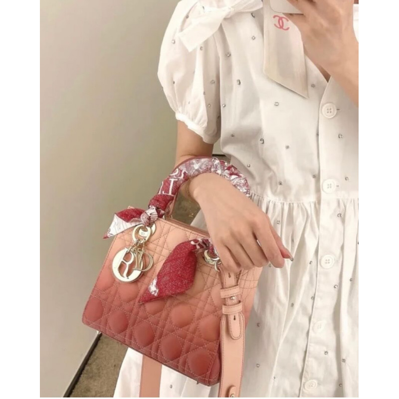 Replica Lady Dior My Abcdior Bag In Pink Gradient Cannage Lambskin M0538