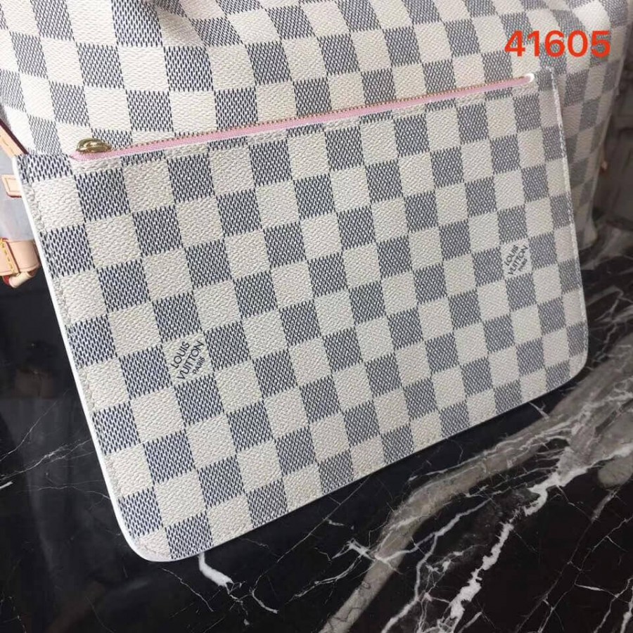 Replica Louis Vuitton Damier Azur Canvas Neverfull Mm N41605 Pink