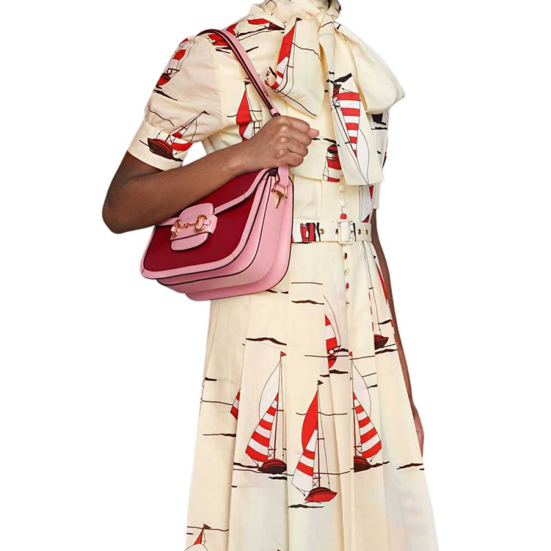 Replica Gucci Horsebit 1955 Small Shoulder Bag 602204 Red And Pink Leather