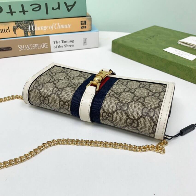 Replica Gucci Jackie 1961 Chain Wallet 652681 White