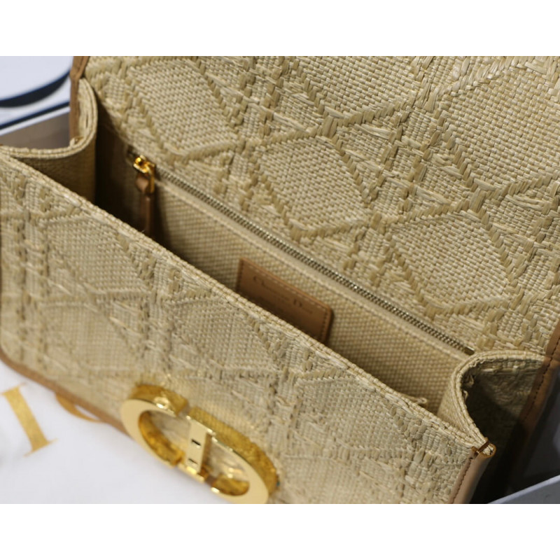 Replica Christian Dior 30 Montaigne Bag Natural Cannage Raffia M9203