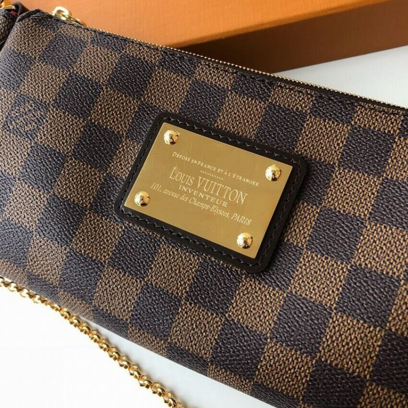Replica Louis Vuitton Damier Ebene Canvas Eva Clutch N55213
