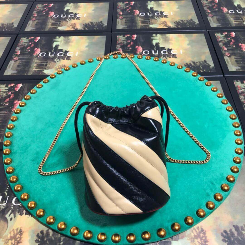 Replica Gucci Gg Marmont Mini Bucket Bag 575163 Beige/Black