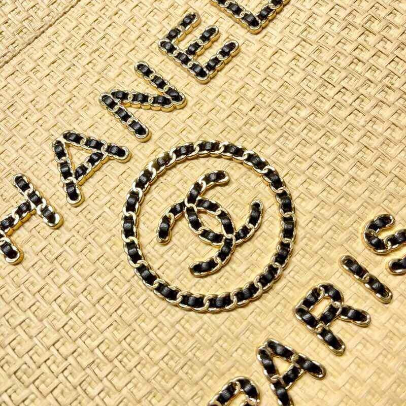 Replica Chanel 21S Deauville Woven Chain Leather Large Shopping Bag A66941