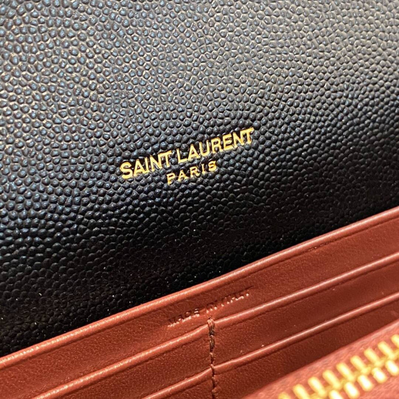 Replica Ysl Saint Laurent Cassandra Wallet On Chain In Grain Leather 582334