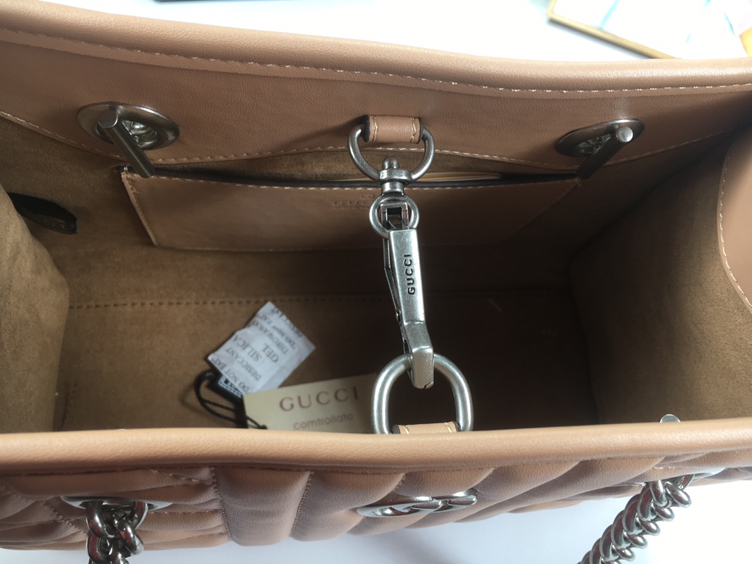 Replica Gucci Marmont Small Tote Bag- Brown/Gray/White