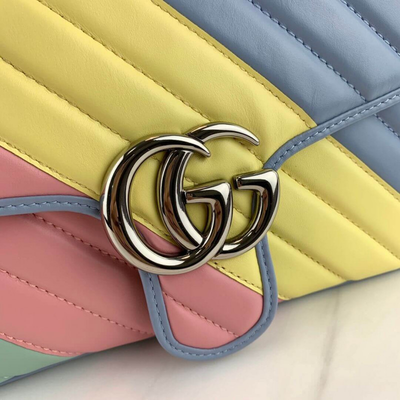 Replica Gucci Gg Marmont Small Shoulder Bag In Pastel And Rainbow 443497