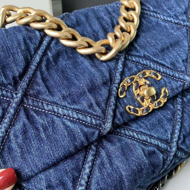 Replica Chanel 19 Large Flap Bag As1161 Denim