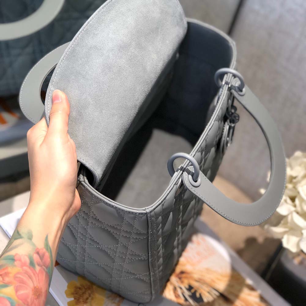 Replica Dior Aaa-Medium Lady Dr Bag Black/Pink/Grey