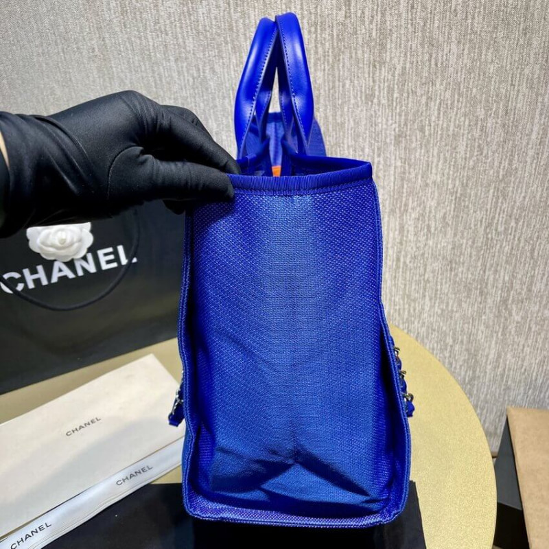 Replica Chanel 21S Deauville Blue Orange Large Shopping Bag A66941