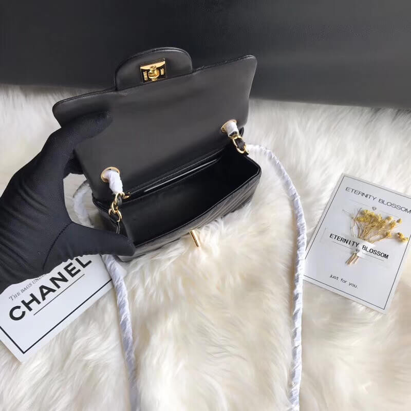 Replica Chanel Chevron Lambskin 17Cm Classic Flap Bag 1115