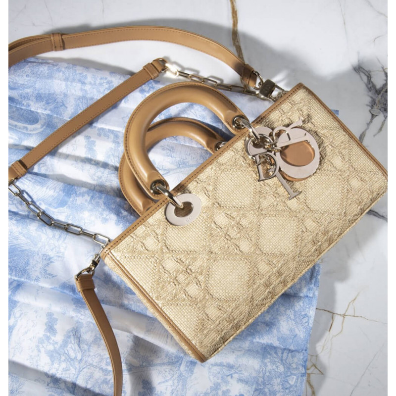 Replica Christian Dior Lady D-Joy Bag Natural Cannage Raffia M05400