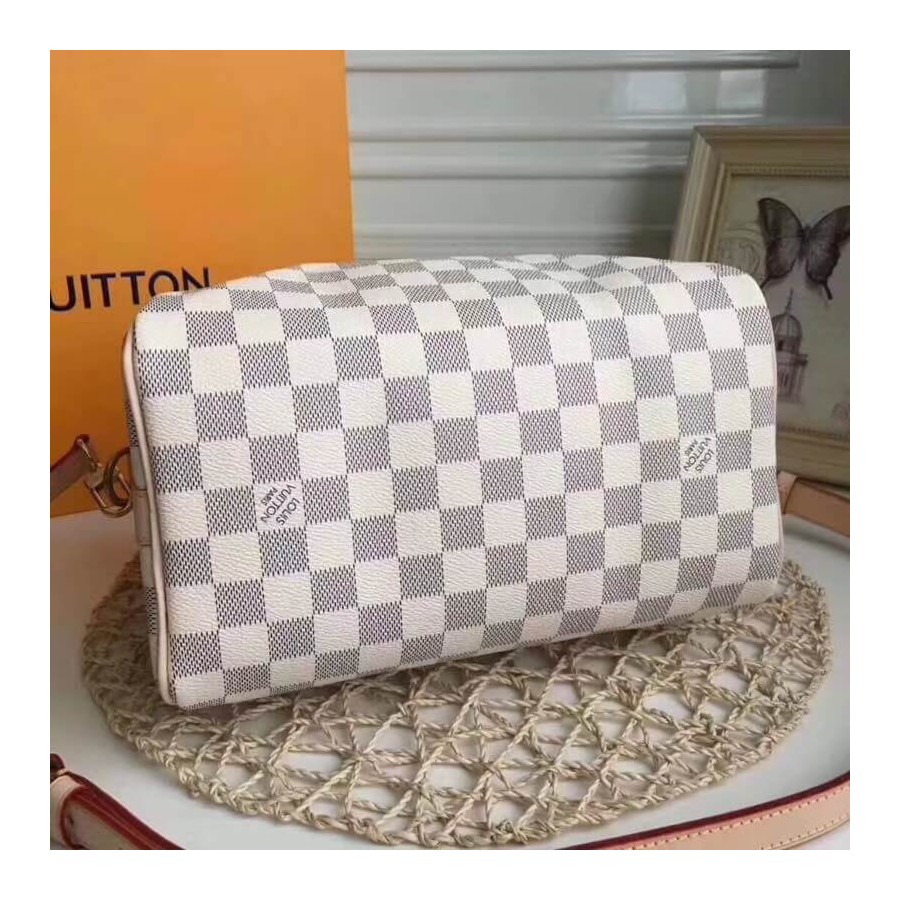 Replica Louis Vuitton Damier Azur Canvas Speedy Bandouliere 25 N41374