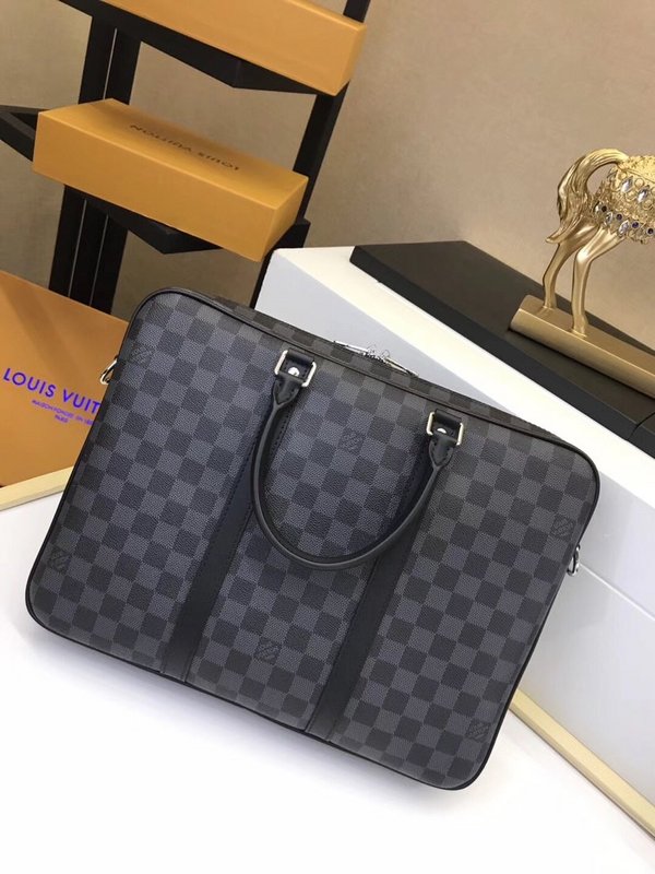 Replica Louis Vuitton Porte-Documents Voyage Pm N41478 Grey Plaid