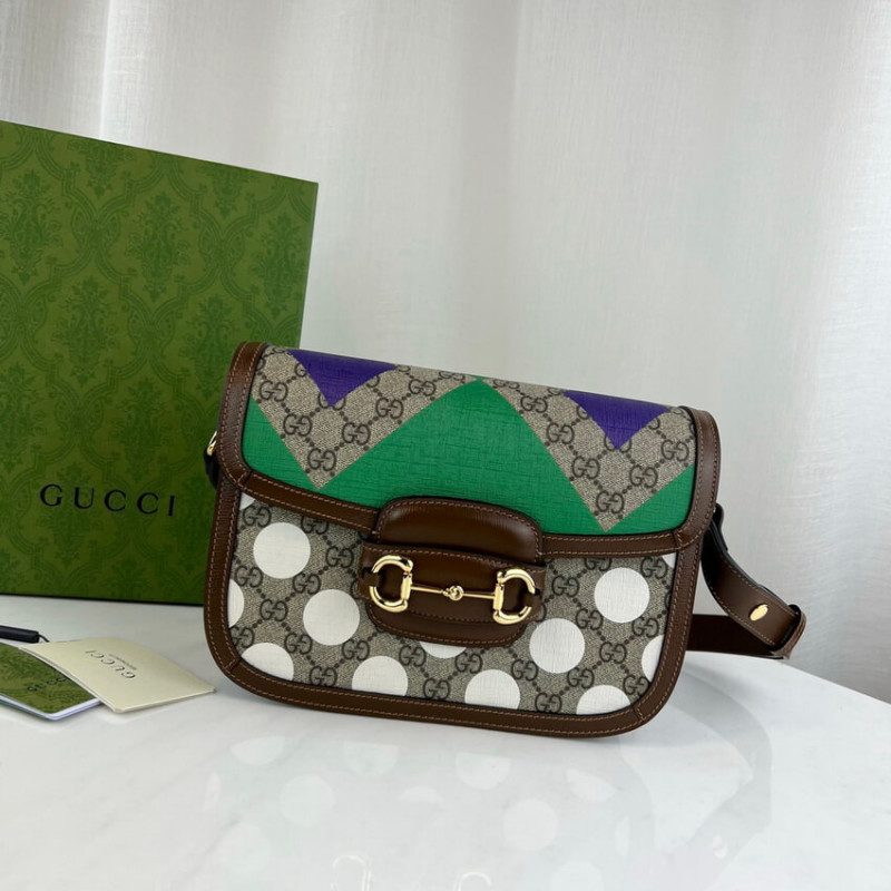 Replica Gucci Horsebit 1955 Shoulder Bag With Geometric Print 602204
