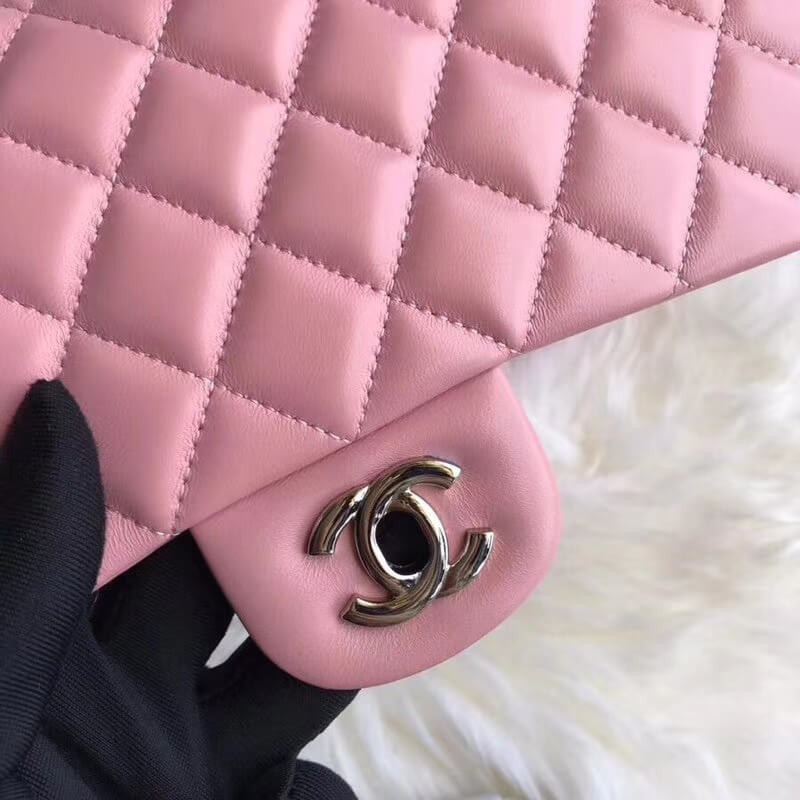 Replica Chanel 1112 Pink Medium Size 2.55 Lambskin Leather Flap Bag