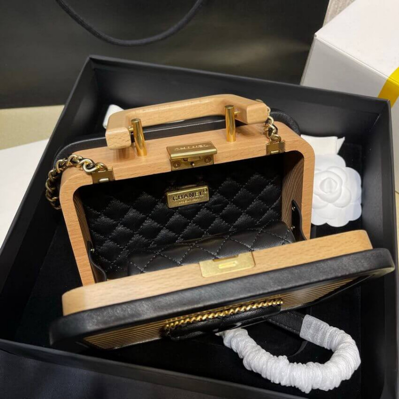 Replica Chanel Vanity Case Beech Wood As2926 Beige Black