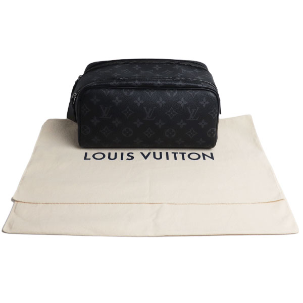 Replica Louis Vuitton Monogram Eclipse Canvas Dopp Kit Black M46354