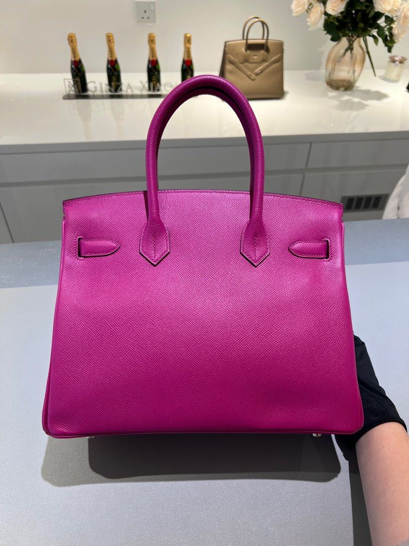 HERMES BIRKIN 30 Togo leather Rose purple A Engraving Hand bag 600030105 HERMES BIRKIN 30 Togo