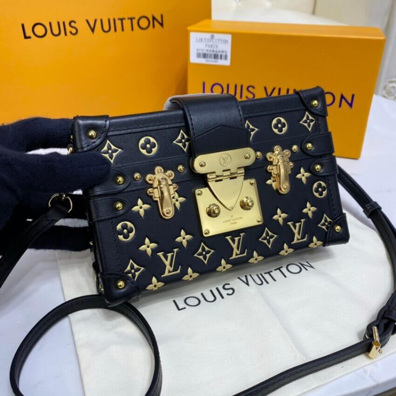 Replica Louis Vuitton Petite Malle Monogram Metal Bag M57817