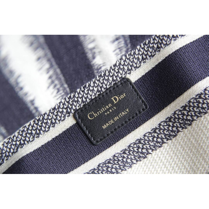 Replica Dior Medium Blue D-Stripes Embroidery Lady D-Lite Bag M0565