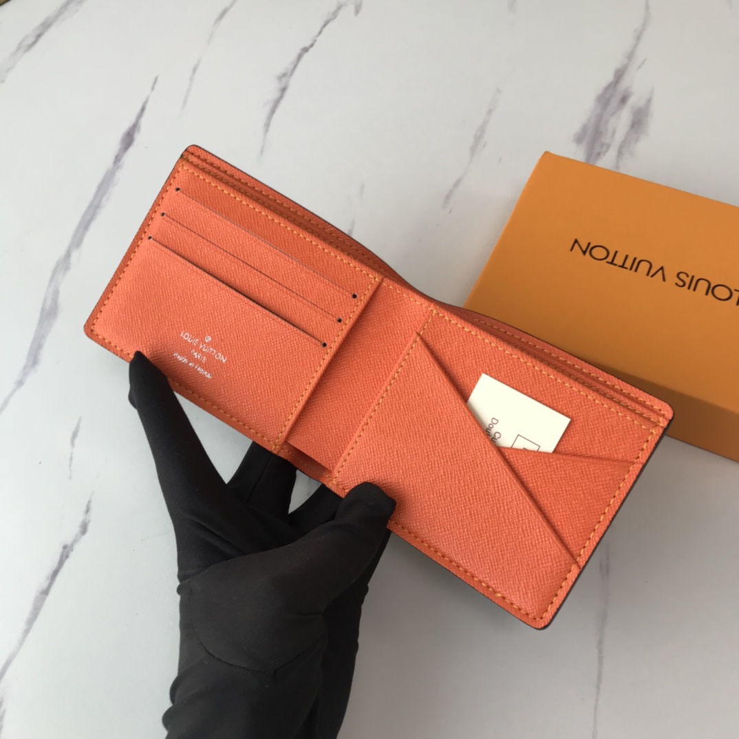 Replica Louis Vuitton Multiple Wallet N40414 White/Blue/Orange