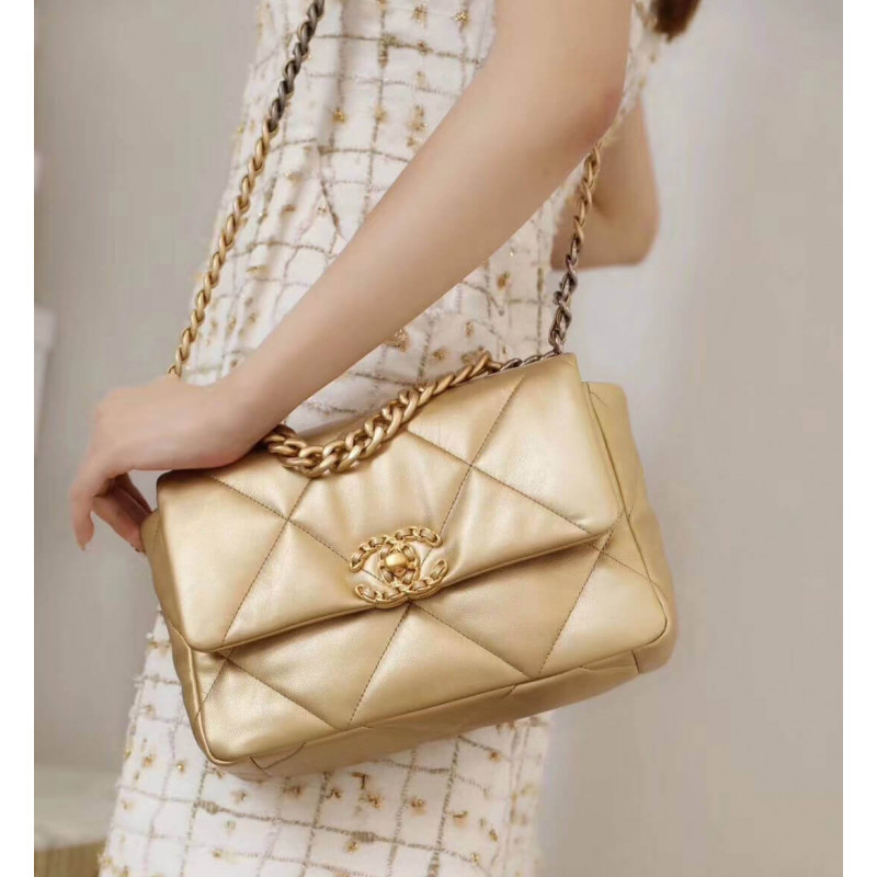 Replica Chanel 19 Flap Bag As1160 Gold