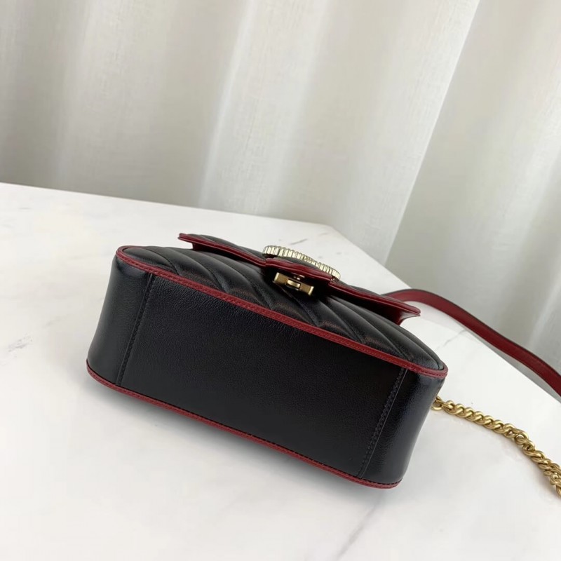 Replica Gucci Gg Marmont Mini Top Handle Bag 583571 Black
