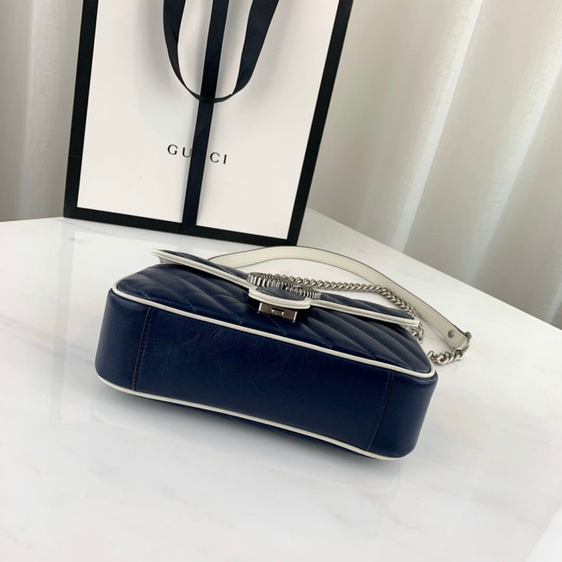 Replica Gucci Gg Marmont Matelasse Mini Bag 446744 Blue