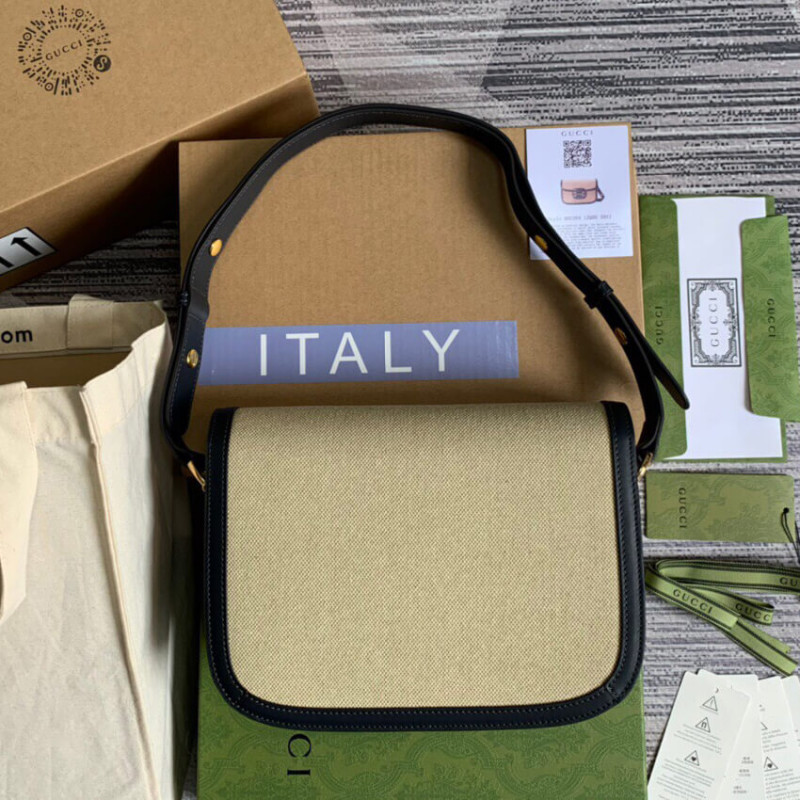 Replica Gucci Horsebit 1955 Small Bag 602204 In Beige Canvas