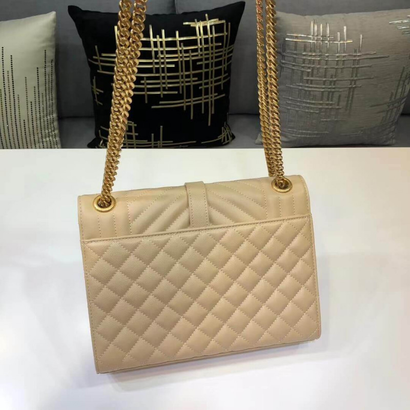 Replica Saint Laurent Grain Leather Envelope Medium Bag 487206
