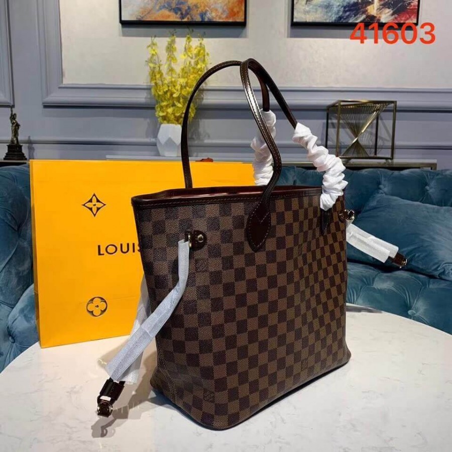 Replica Louis Vuitton Damier Ebene Canvas Neverfull Mm N41603 Pink
