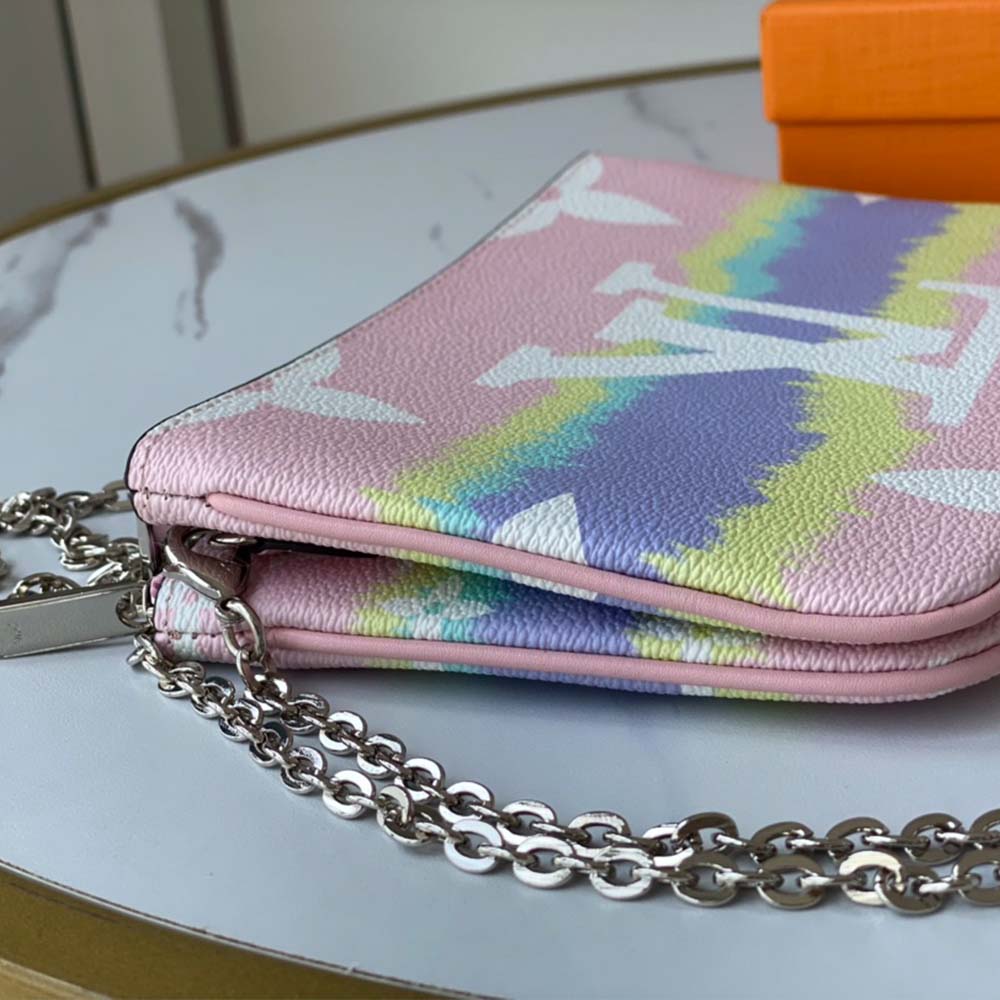 Replica Louis Vuitton Escale Double Zip Pochette M80787 Pink/Red/Blue