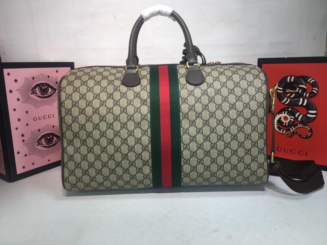 Replica Gucci Ophidia Medium Carry-On Duffle Beige/Black
