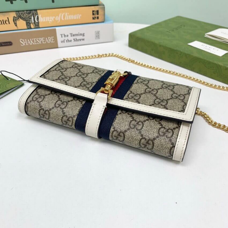 Replica Gucci Jackie 1961 Chain Wallet 652681 White
