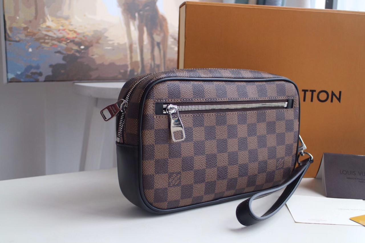 Replica Louis Vuitton Kasai Clutch Black/Brown