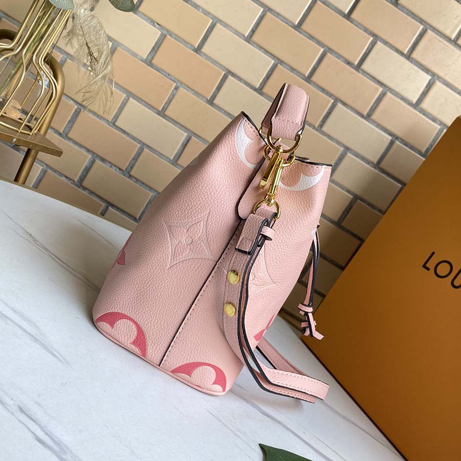 Replica Louis Vuitton Neonoe Bb Bucket Bag Blue/Beige/Pink