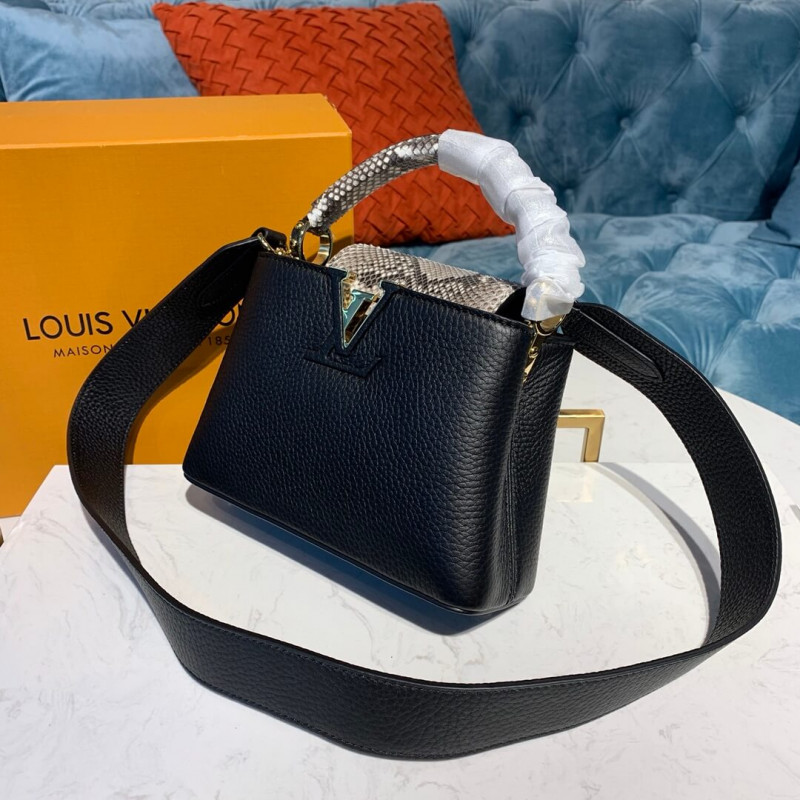 Replica Louis Vuitton Taurillon And Python Leather Capucines Mini N97075