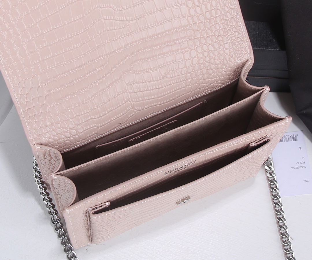 Replica Ysl Sunset Medium In Crocodile Embossed Shiny Leather 1737