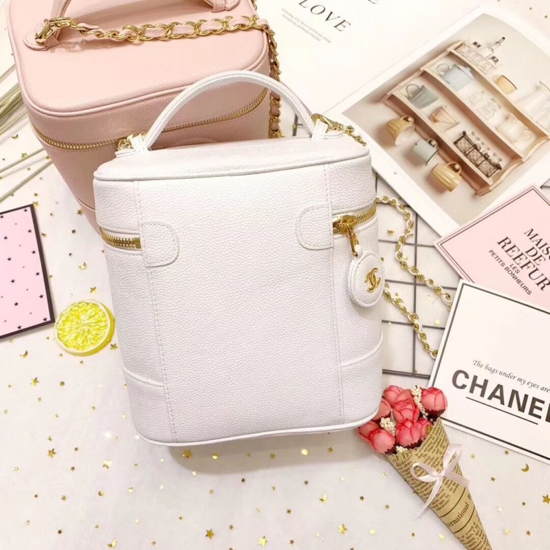 Replica Chanel Vintage Caviar Vanity Cosmetic Bag A12