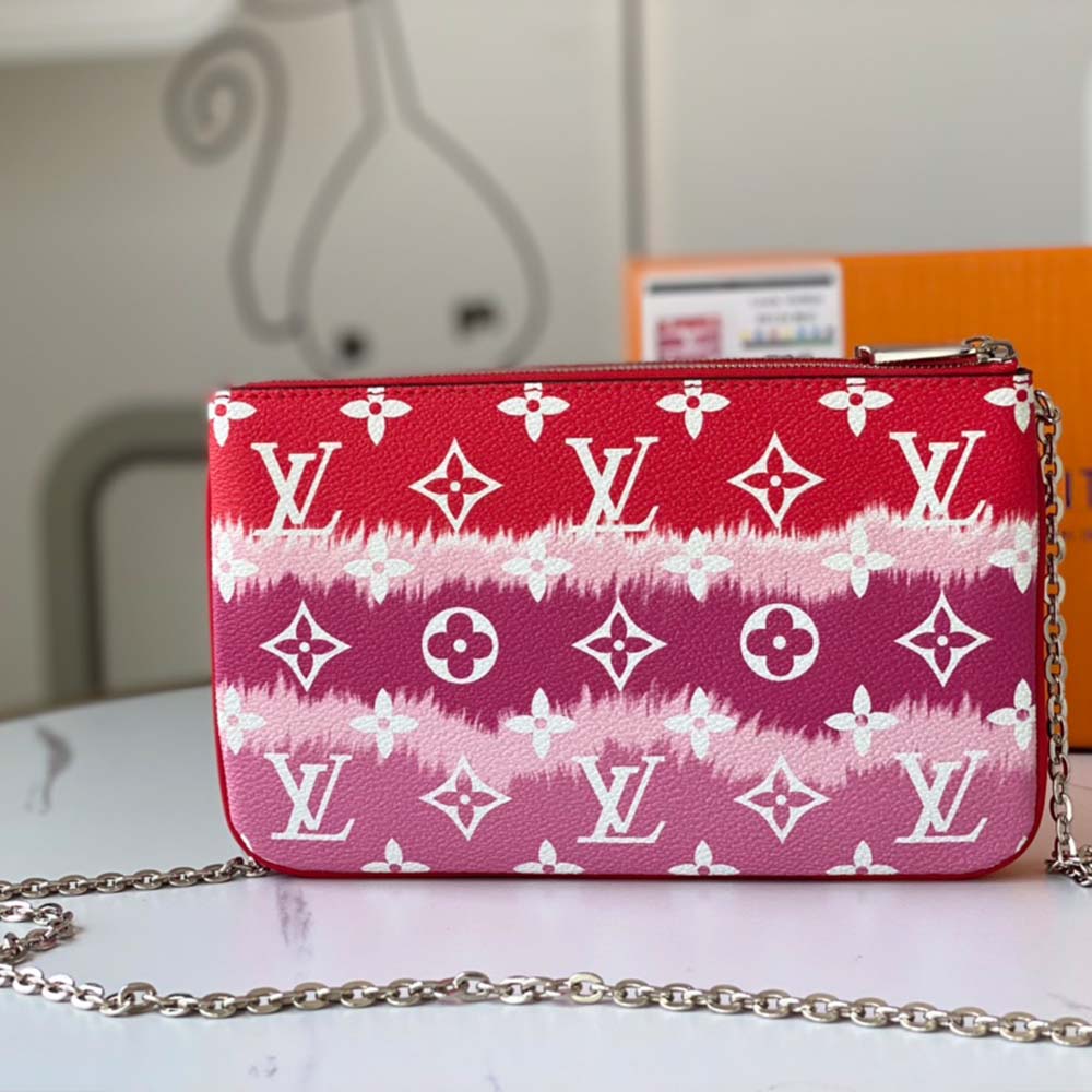 Replica Louis Vuitton Escale Double Zip Pochette M80787 Pink/Red/Blue